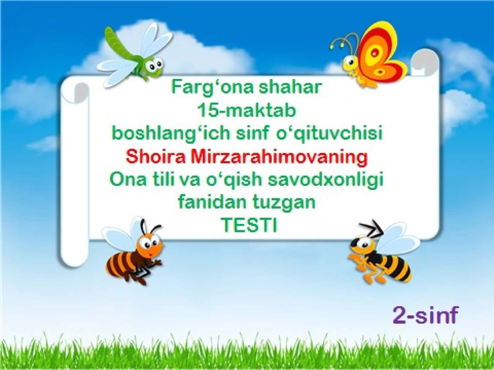 Ona tili va adabiyot fanidan testlar