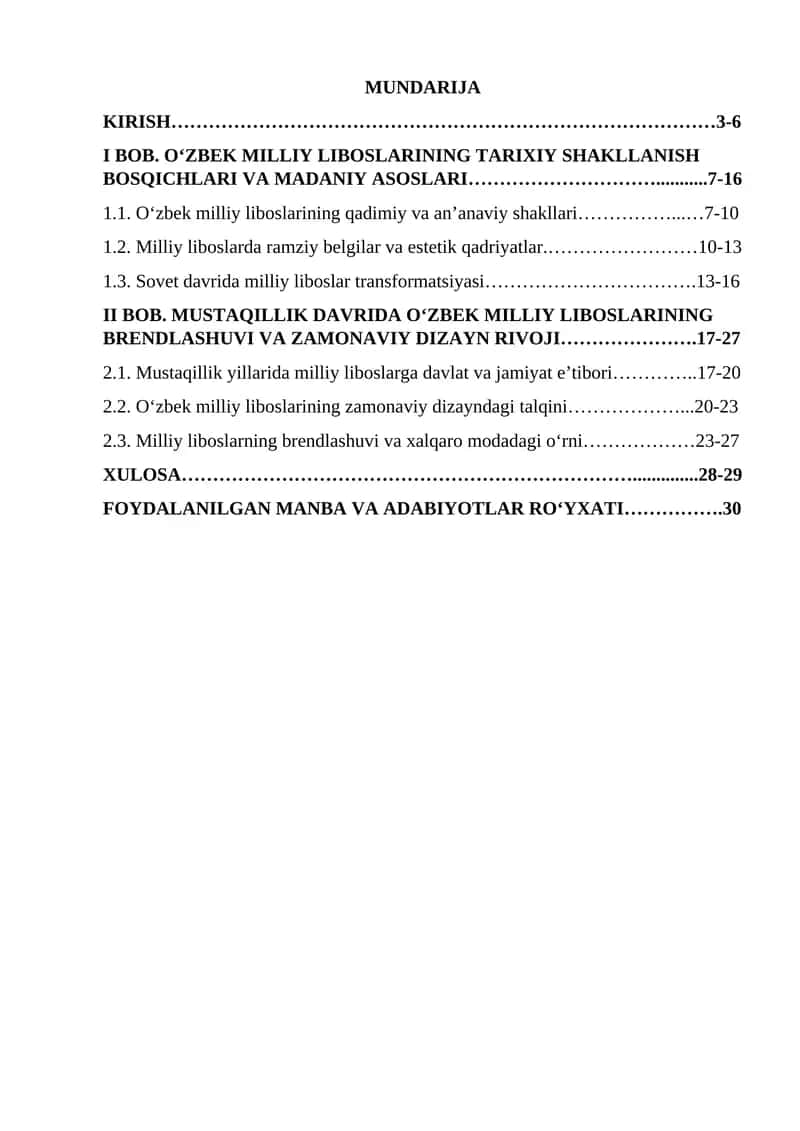 O‘zbek Milliy Liboslari Tarixi
