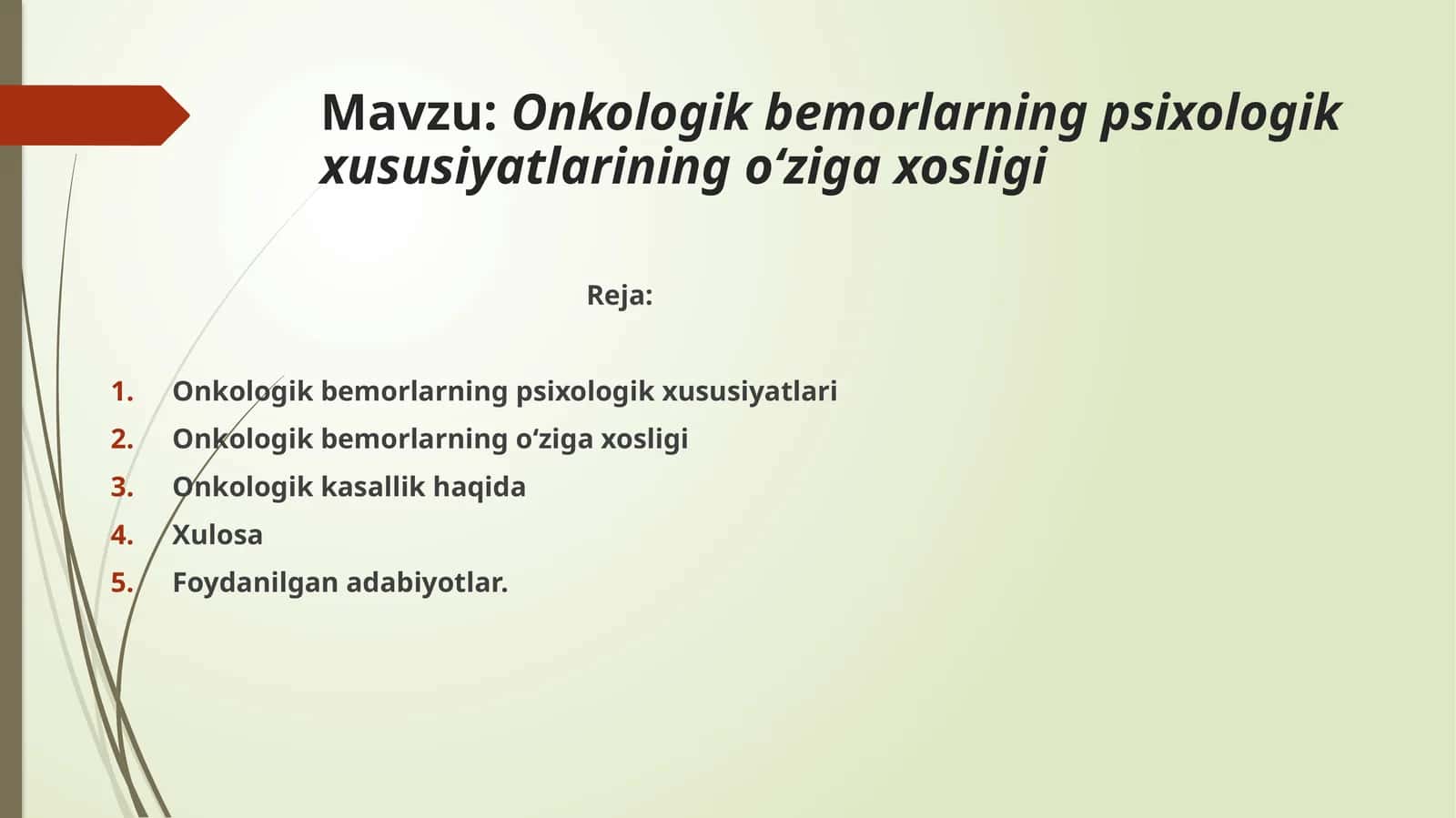 Onkologik bemorlarning psixologik xususiyatlarining oʻziga xosligi