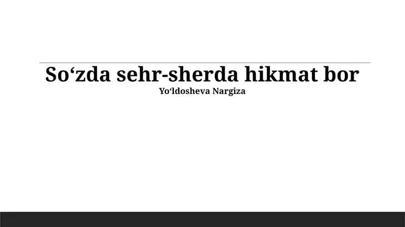Tilning sehrli kuchi