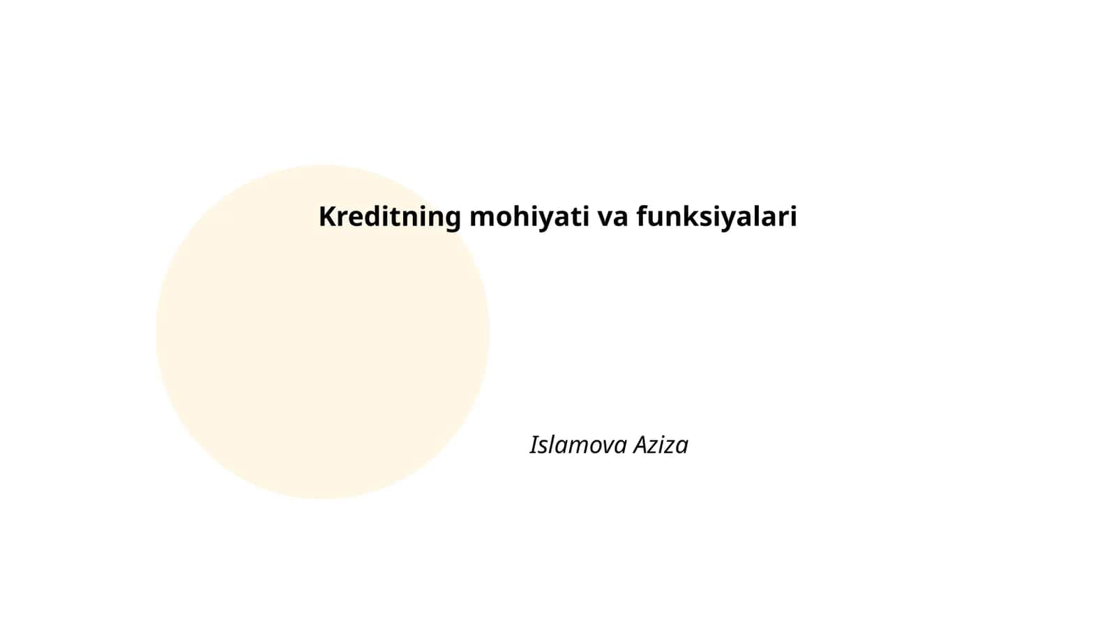 Kreditning mohiyati va funksiyalari