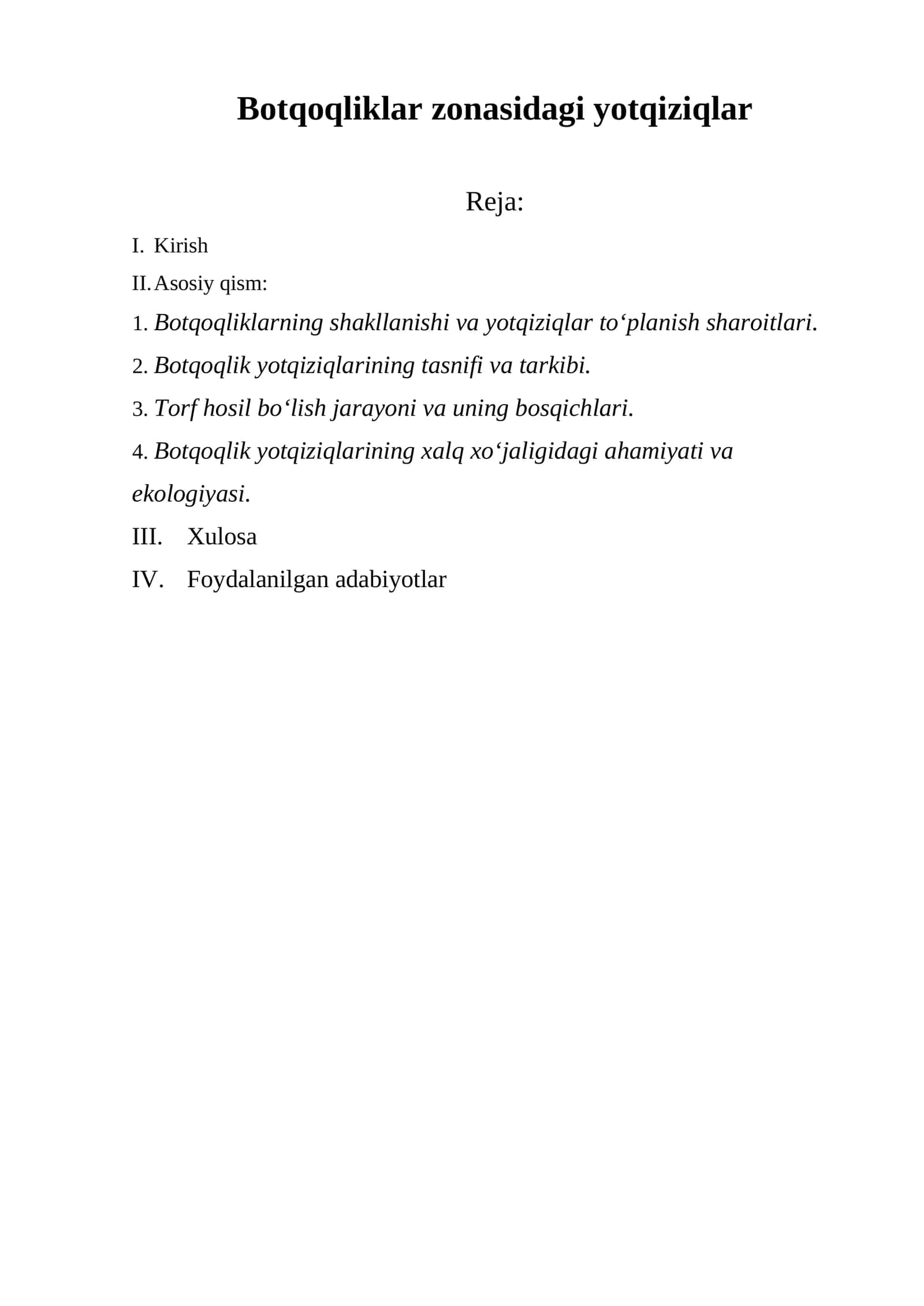 Botqoqliklar zonasidagi yotqiziqlar