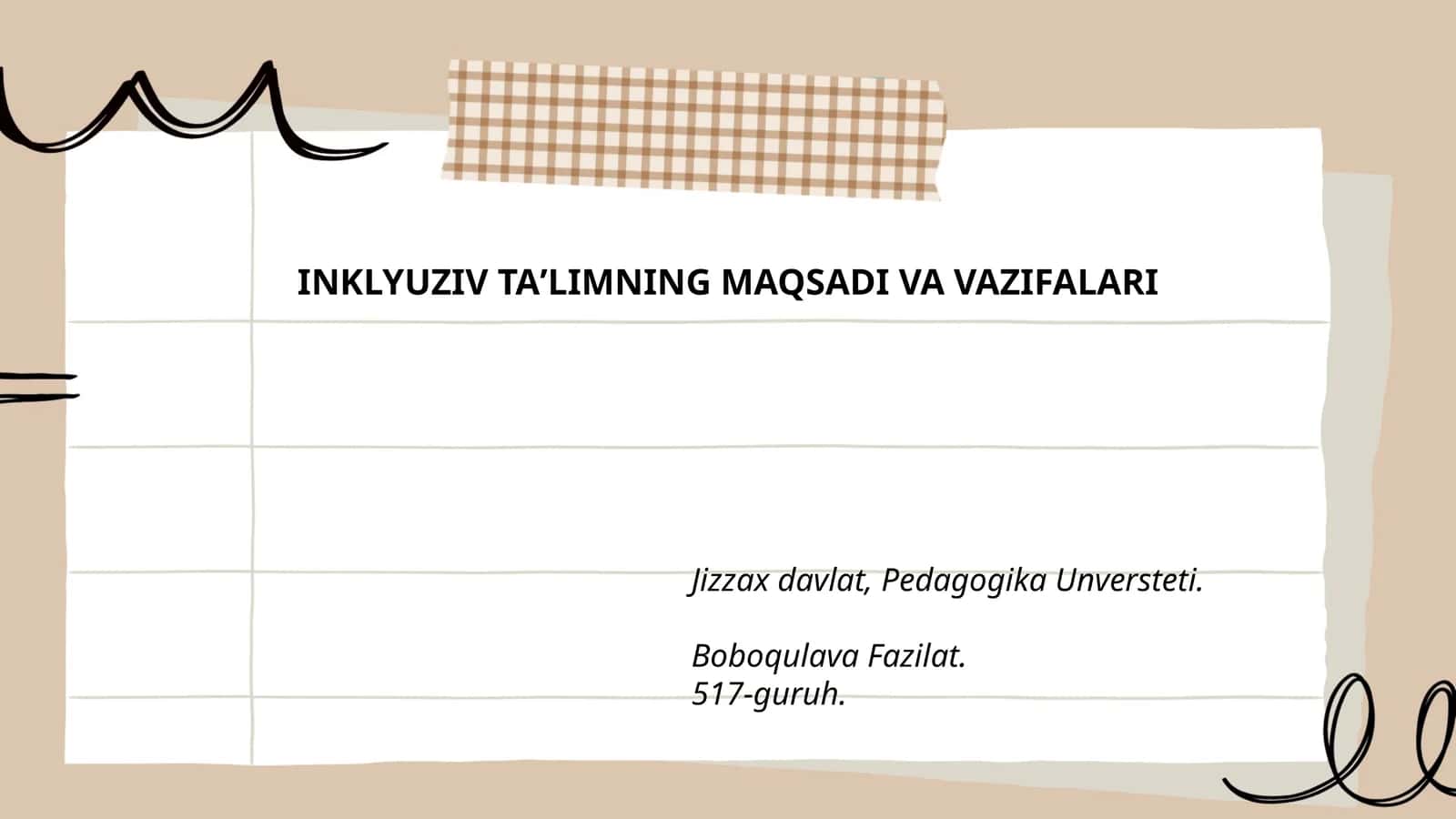 INKLYUZIV TAʼLIMNING MAQSADI VA VAZIFALARI