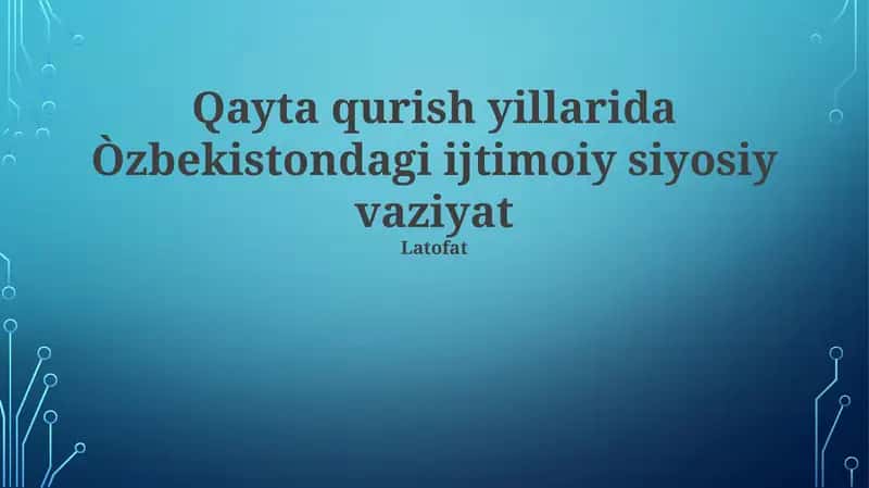 Yillar o'tish, ijtimoiy va siyosiy islohotlar, siyosiy oʻzgarishlar va iqtisodiy rivoyat