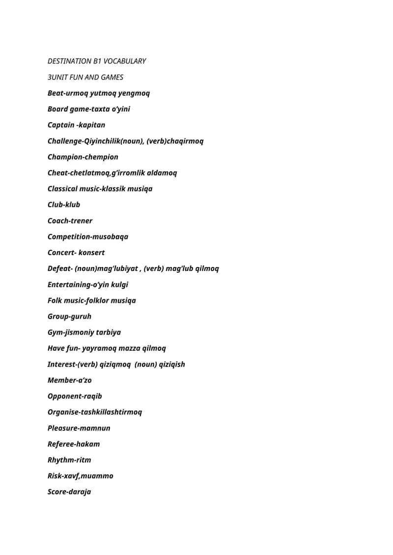 DESTINATION B1 VOCAB