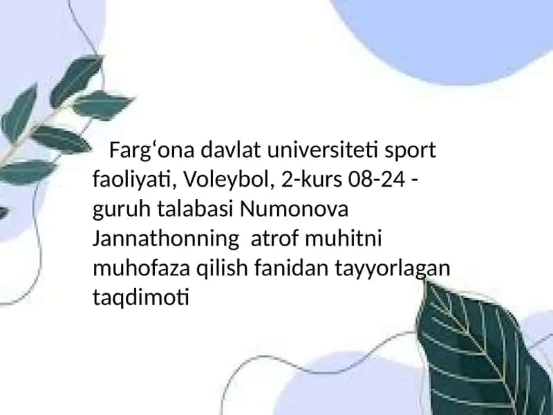 Urbanizatsiya va atrof –muhit