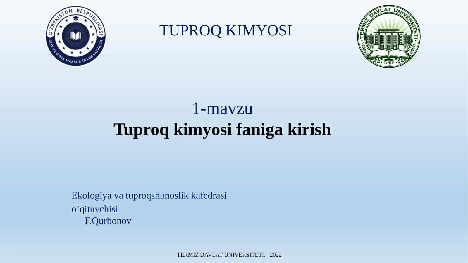 Tuproq Kimyosi