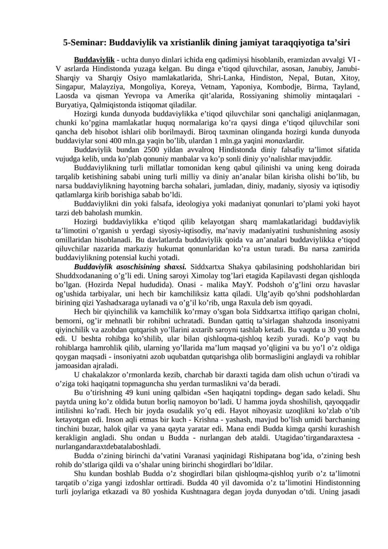 Buddaviylik va xristianlik