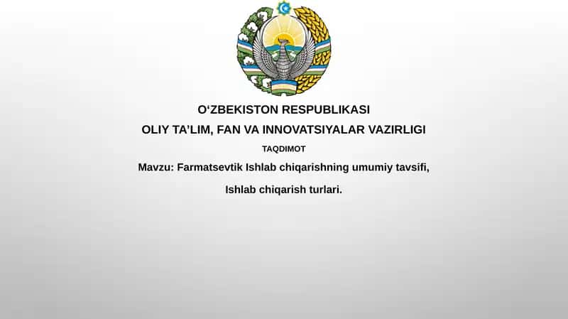 Farmatsevtika Ishlab Chiqarish
