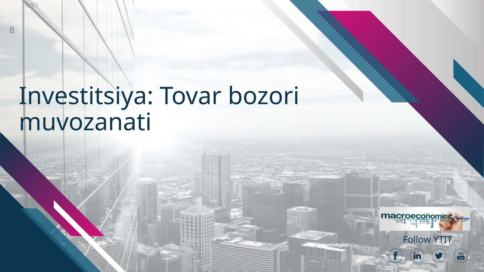 Investitsiya: Tovar bozori muvozanati