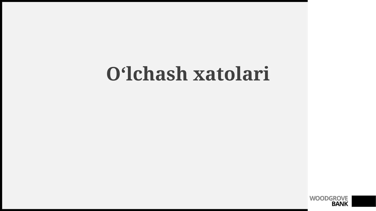 O’lchash xatoliklari