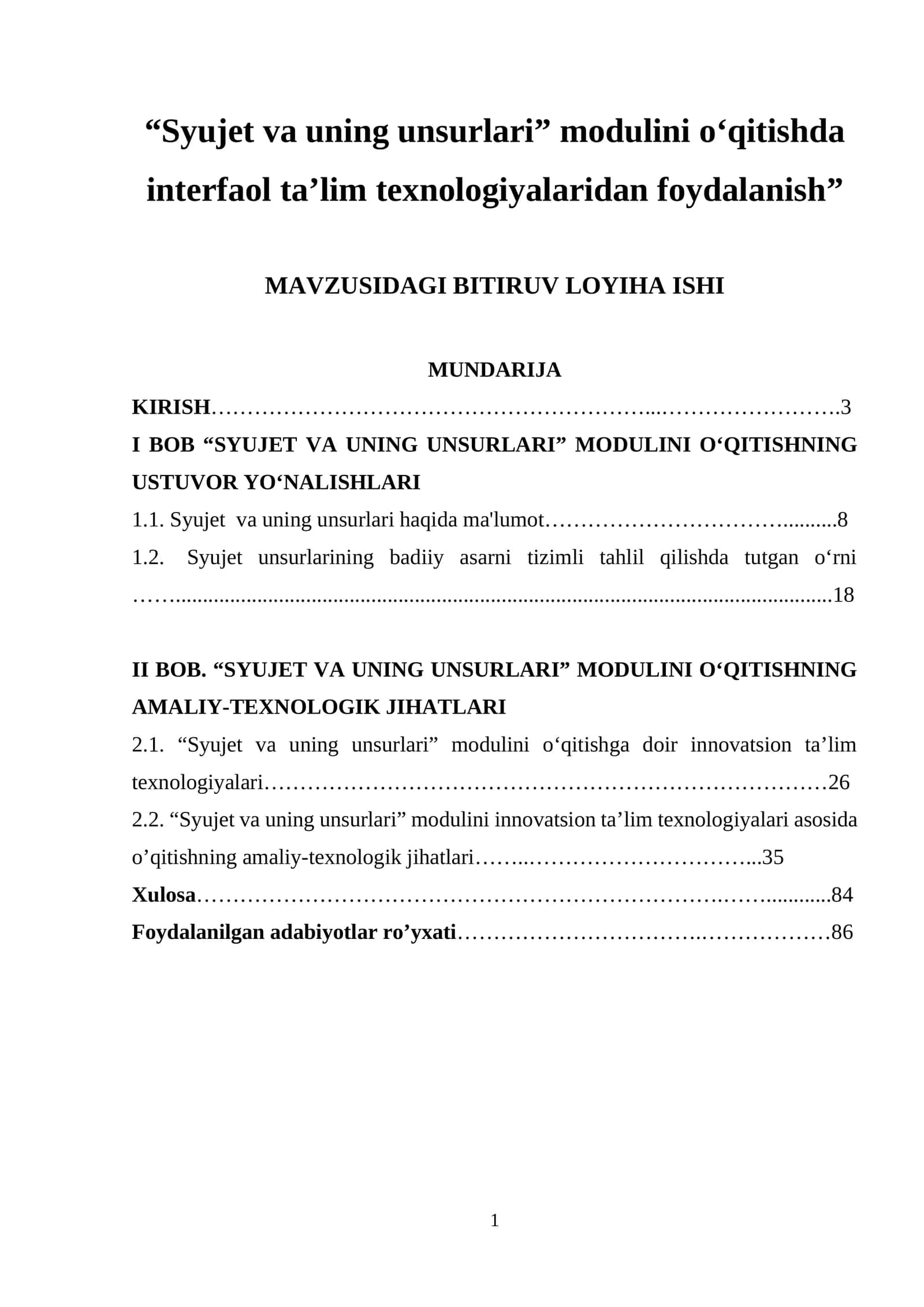 “Syujet va uning unsurlari” modulini o‘qitishda interfaol ta’lim texnologiyalaridan foydalanish”