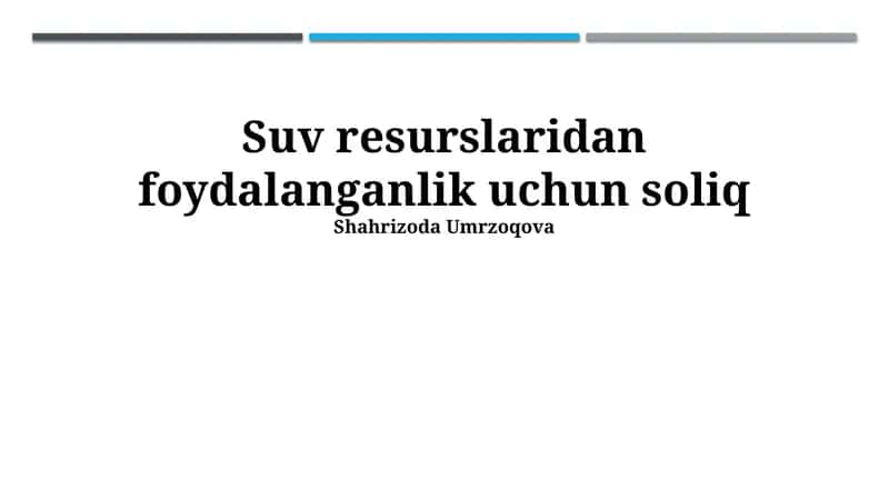 Tabiiy Resurs Soliqlarining Iqtisodiy Ta'siri