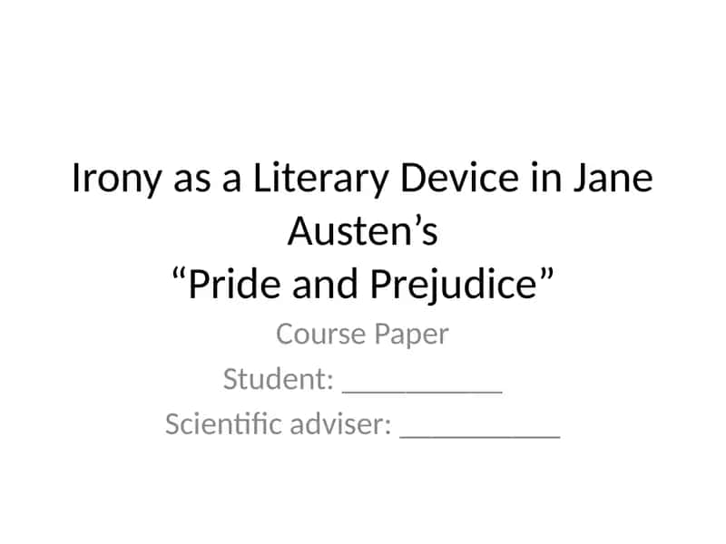 Pride and Prejudice