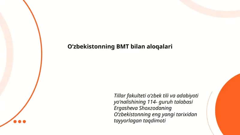 Oʻzbekistonning BMT bilan aloqalari