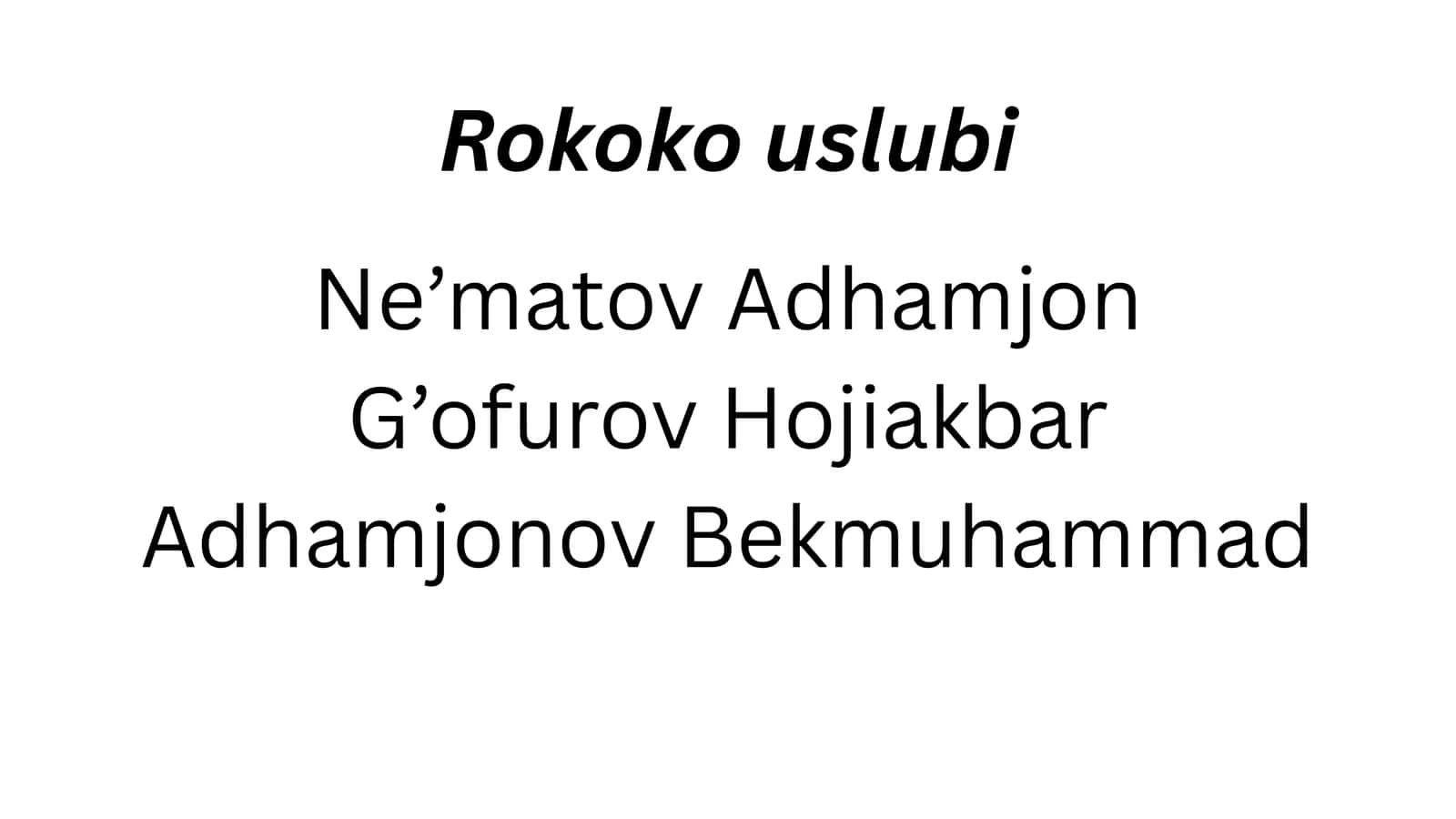 Rokoko uslubi