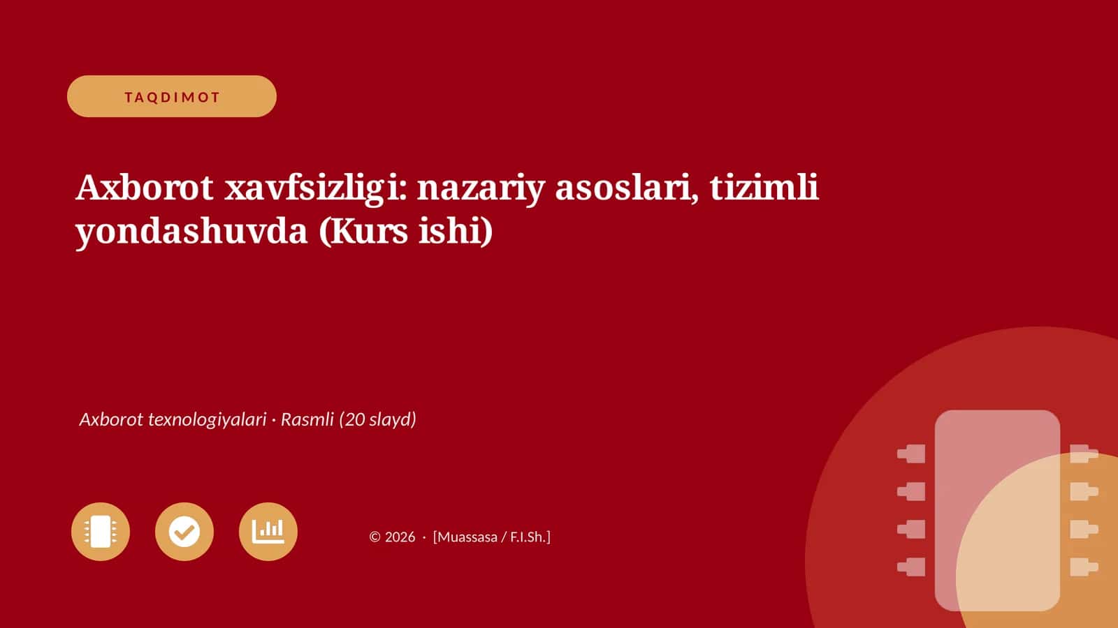 Axborot xavfsizligi: nazariy asoslari, tizimli yondashuvda (Kurs ishi)