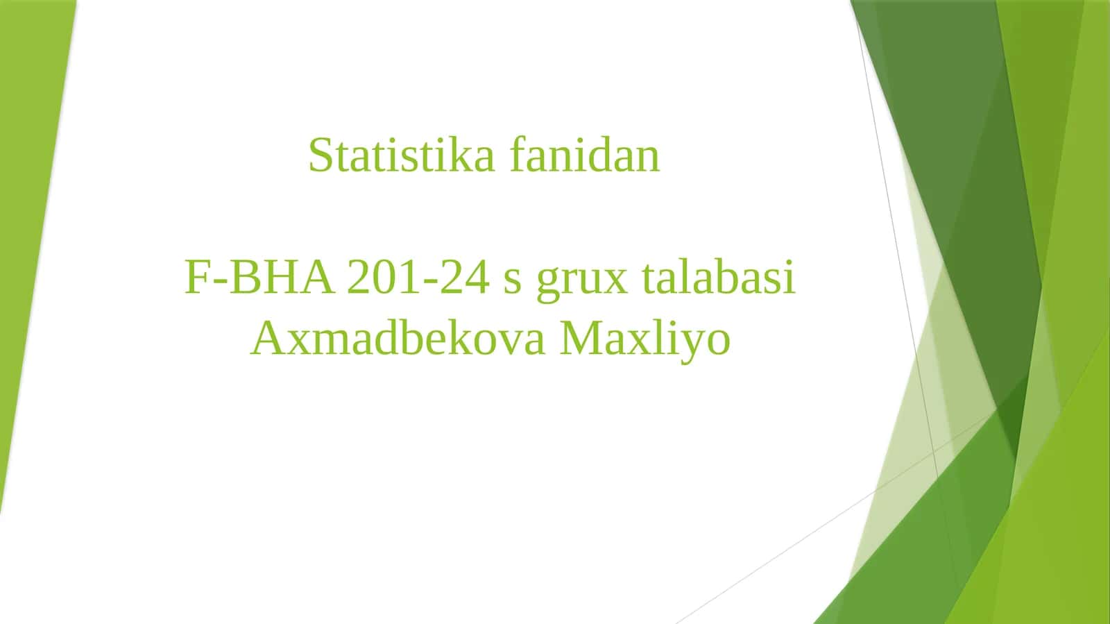 Statistik ma’lumotlarni jadval va grafiklarda tasvirlash (Statistika fani)