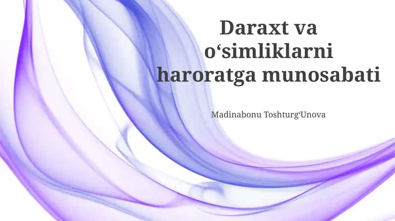 Daraxt va oʻsimliklarni haroratga munosabati