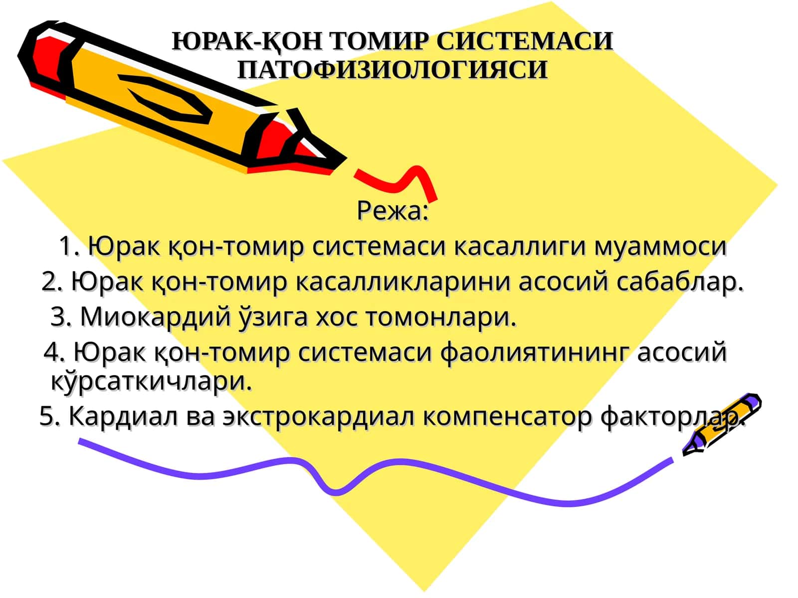 ЮРАК-ҚОН ТОМИР СИСТЕМАСИ ПАТОФИЗИОЛОГИЯСИ