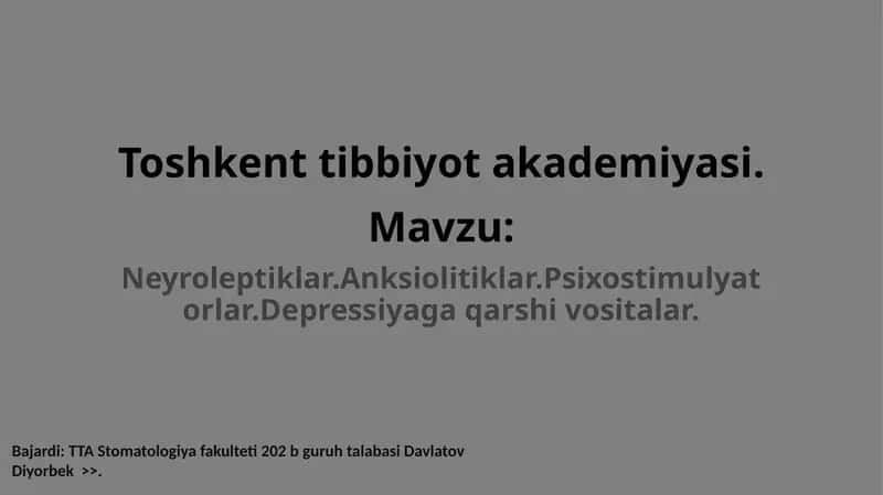 PSIXOSTIMULYATORLAR