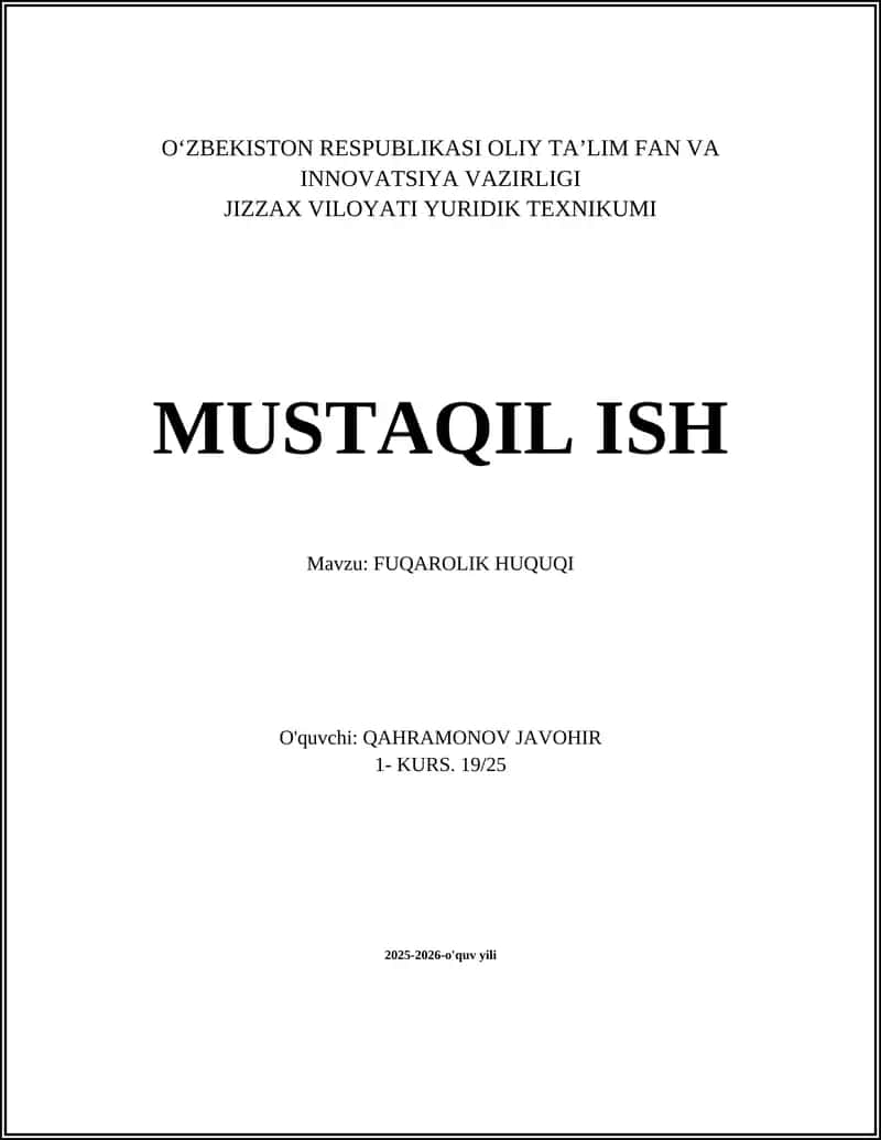 FUQAROLIK HUQUQI