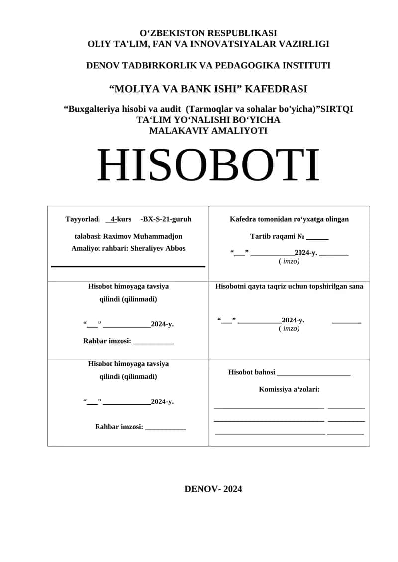 Amaliyot hisobi va audit