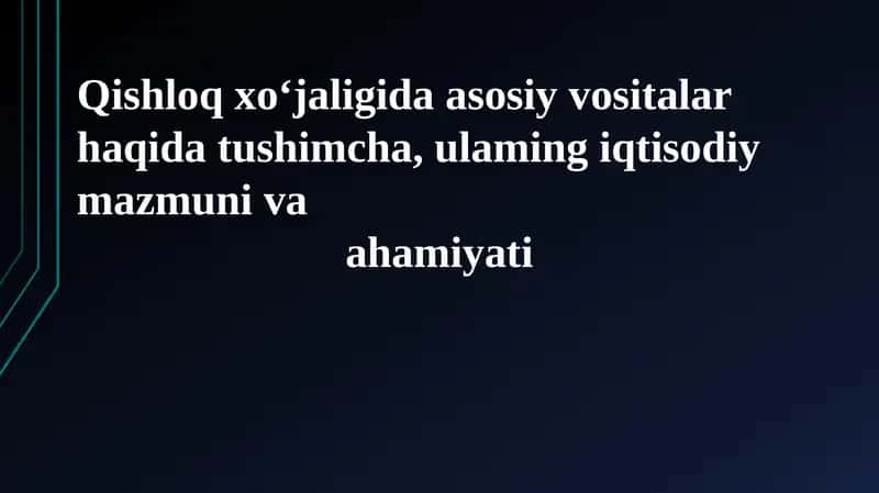 Asosiy vositalar