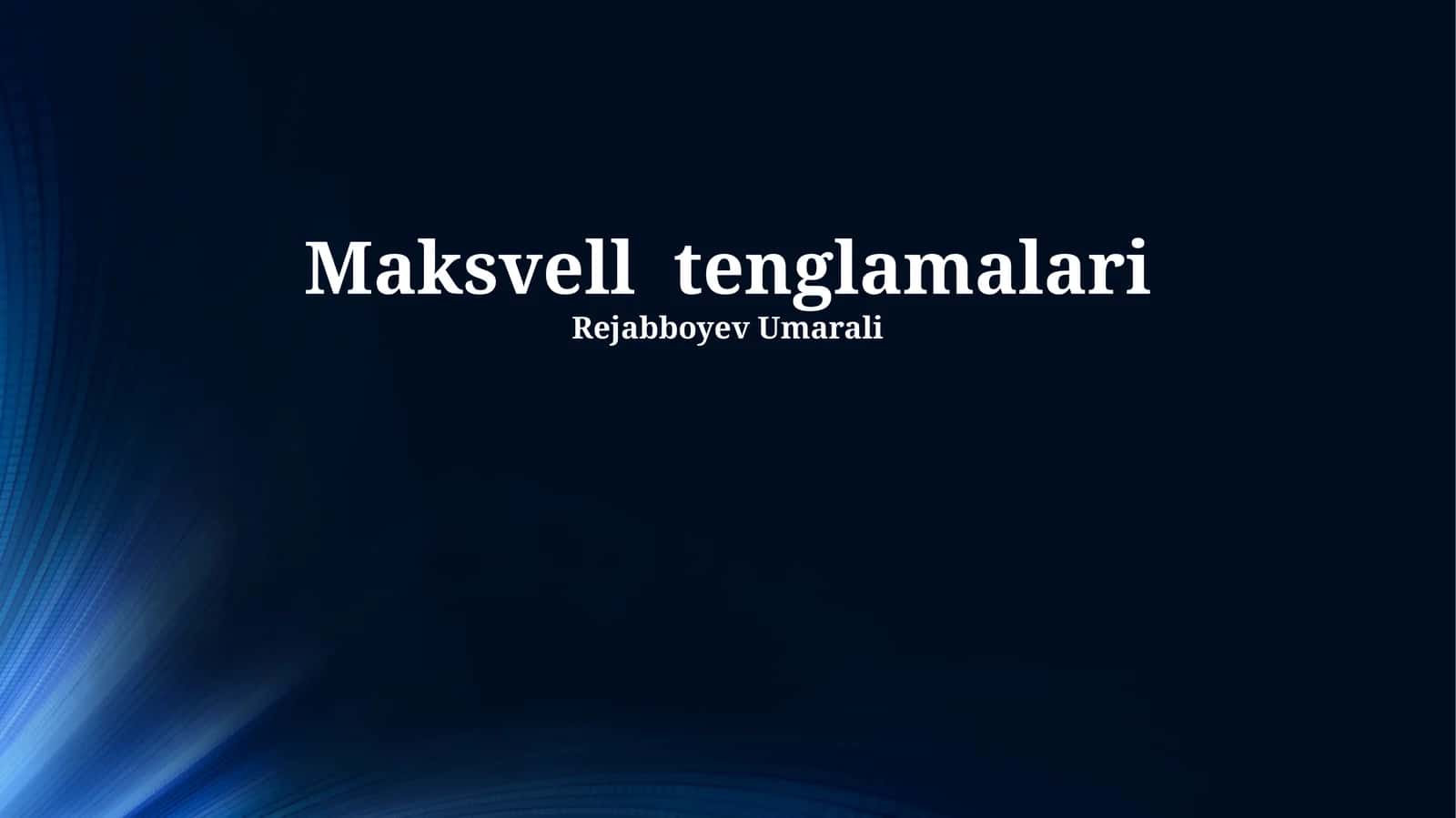Maksvell tenglamalari