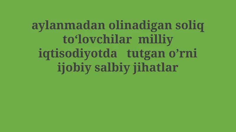 Aylanma soliq to'lovchilar: Ta'rif, turlari va ahamiyati