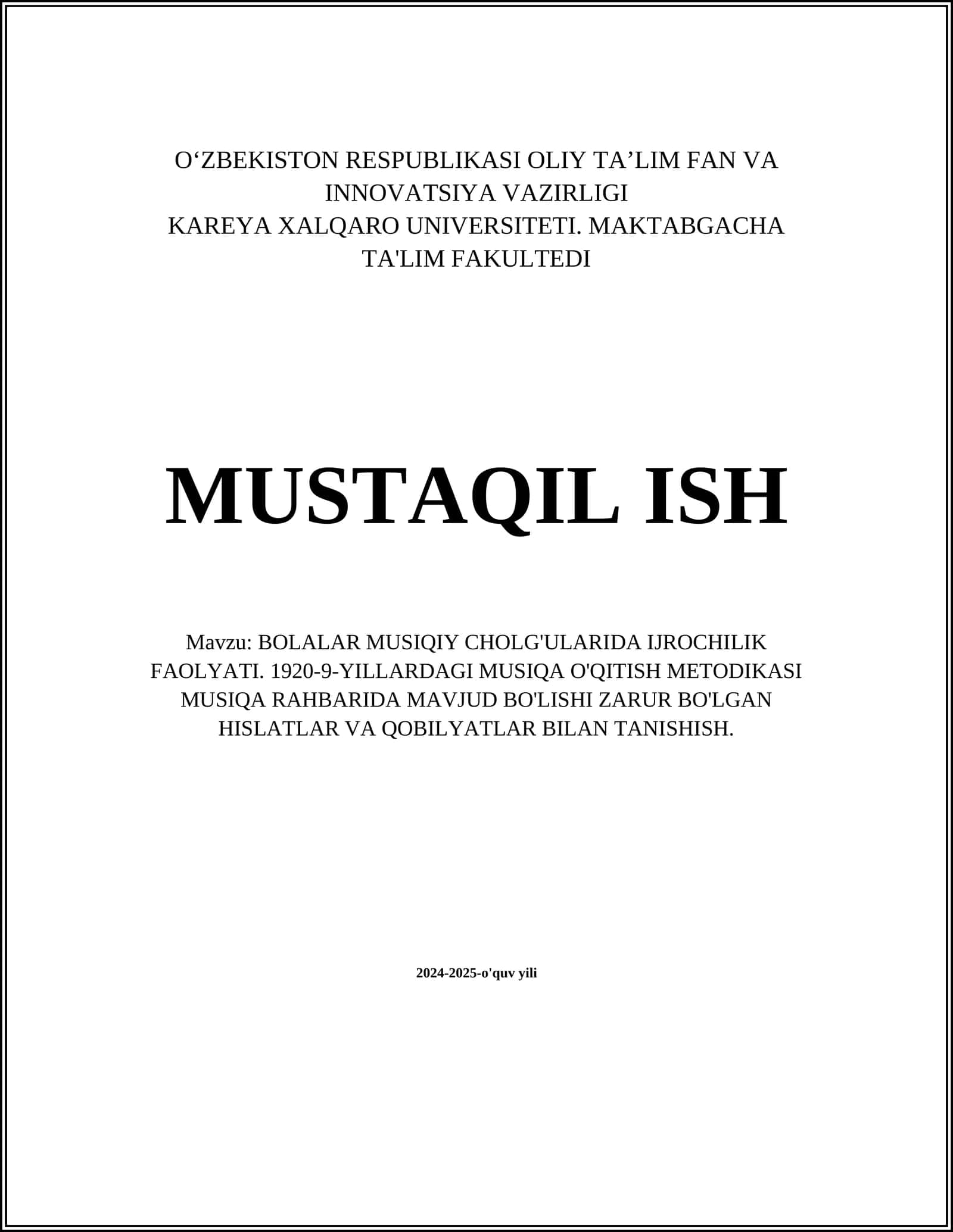 Bolalar Musiqli Cholg'ular