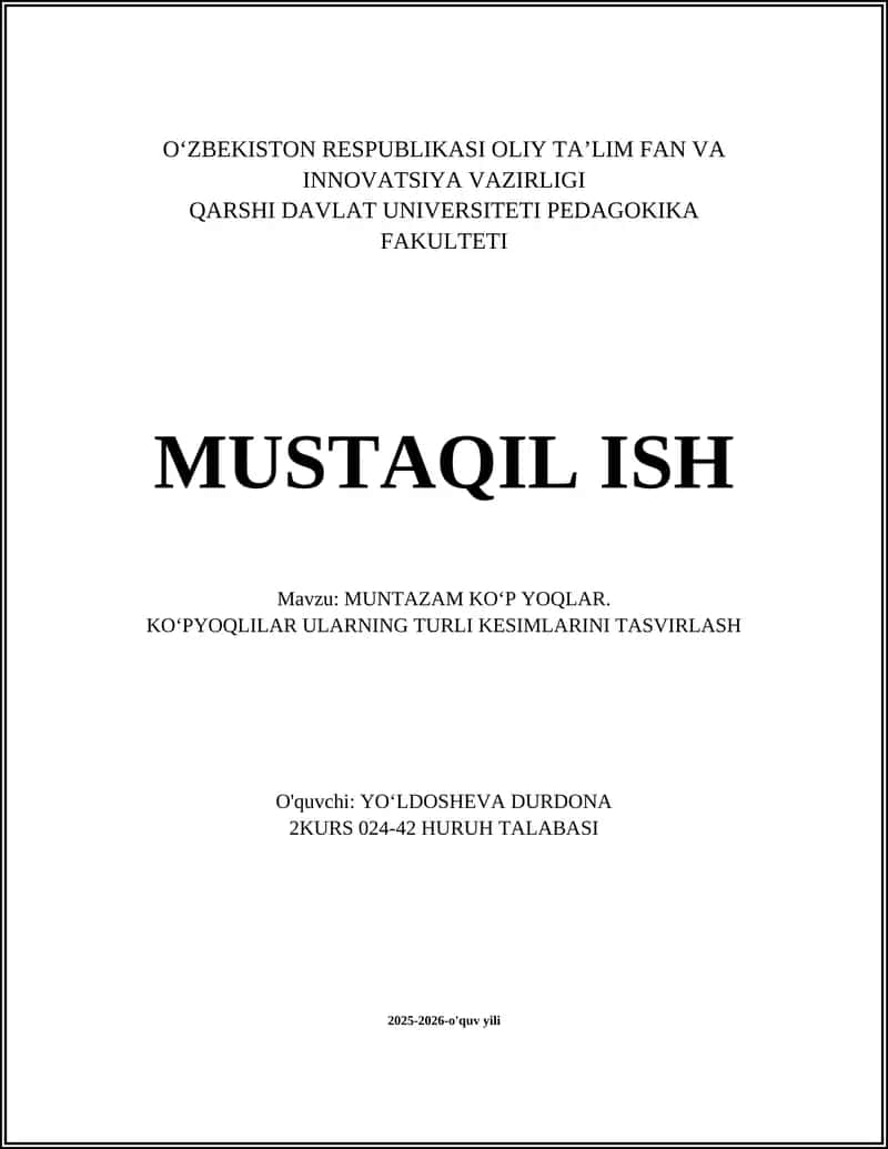 MUNTAZAM KOʻP YOQLAR