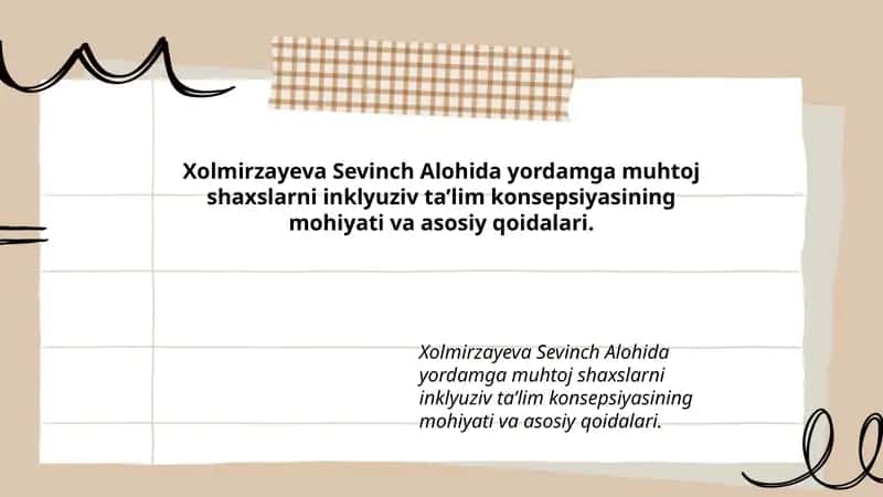Inklyuziv ta’lim konsepsiyasi