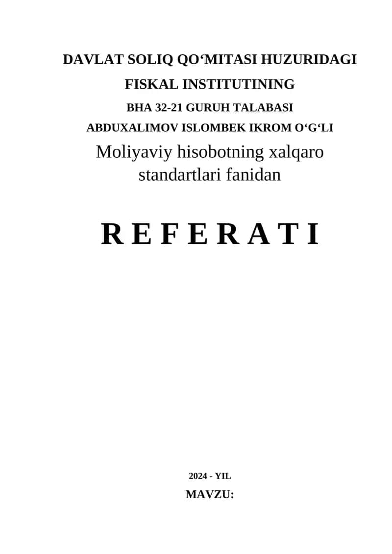 TOVAR-MODDIY ZAXIRALAR