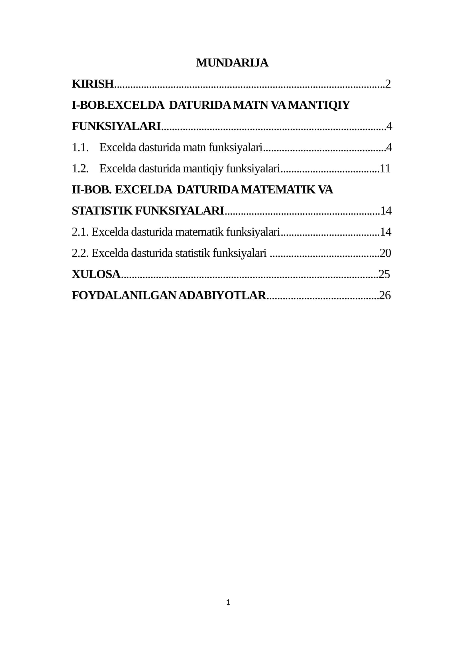 EXCELDA DATURIDA MATN VA MANTIQIY FUNKSIYALARI