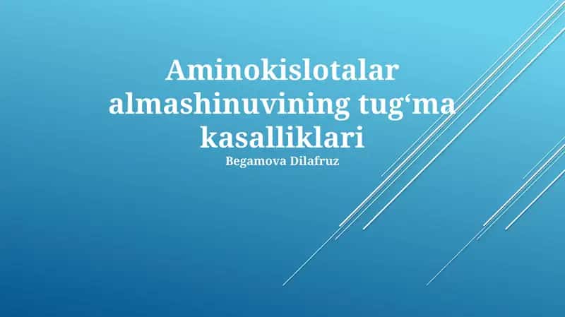 Aminokislotalar almashinuvining tugʻma kasalliklari