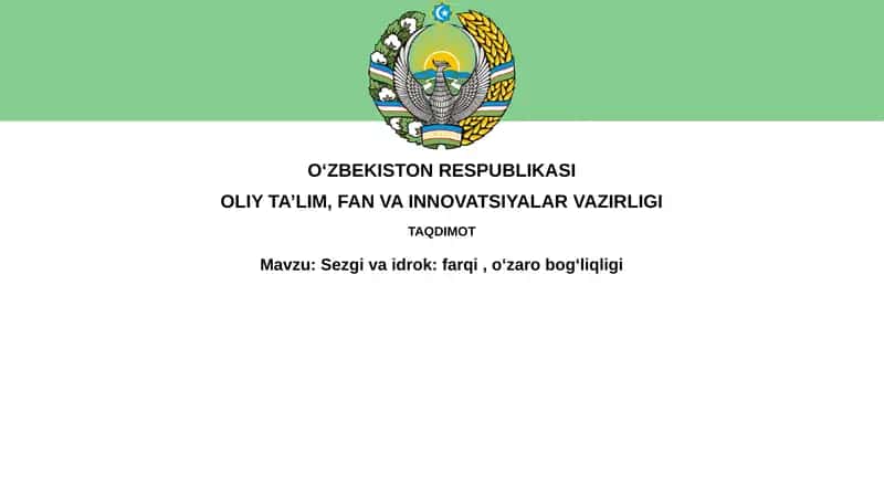 Sezgivaidrok:farqi,oʻzarobogʻliqligi