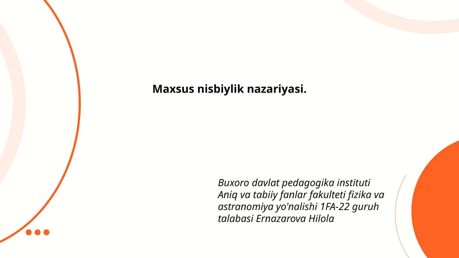 Maxsus nisbiylik nazariyasi