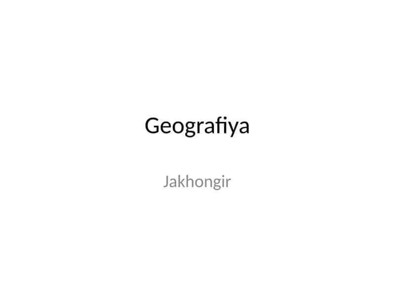 Geografiya