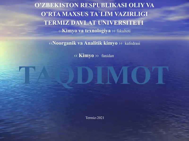 VI B guruh elementlari. Xrom va uning birikmalari.