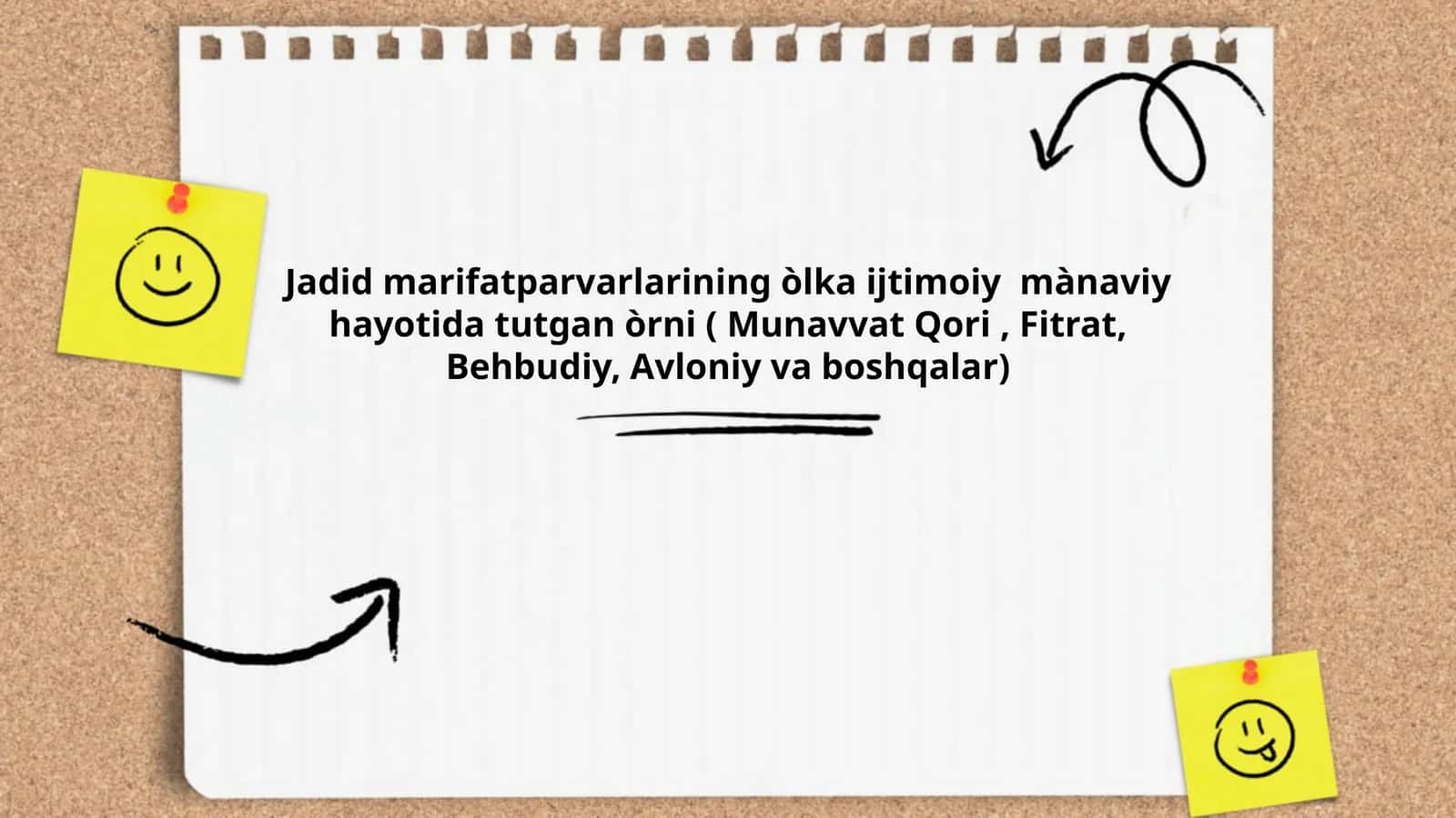 Jadid marifatparvarlarining òlka ijtimoiy mànaviy hayotida tutgan òrni ( Munavvat Qori , Fitrat, Behbudiy, Avloniy va boshqalar)