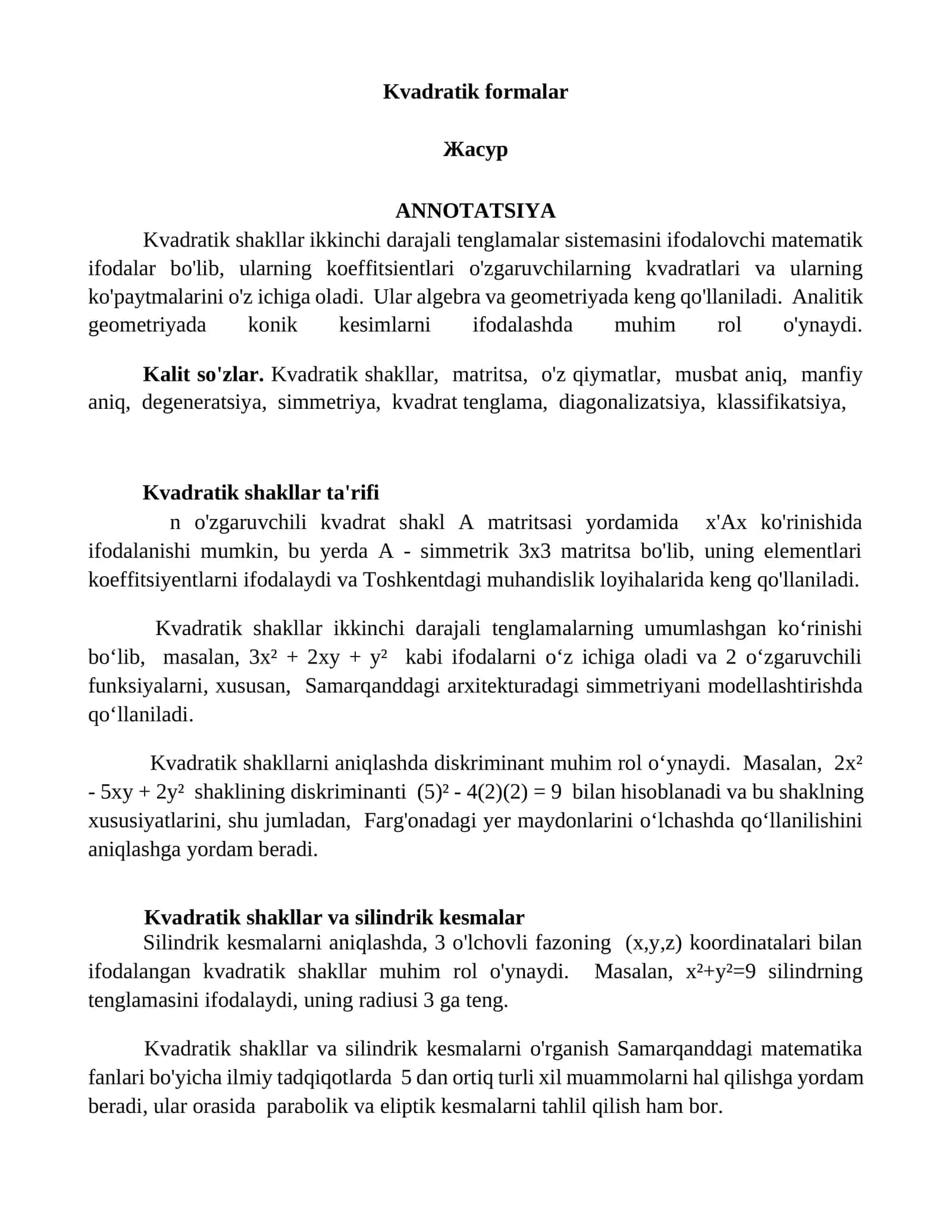 Kvadratik formalar