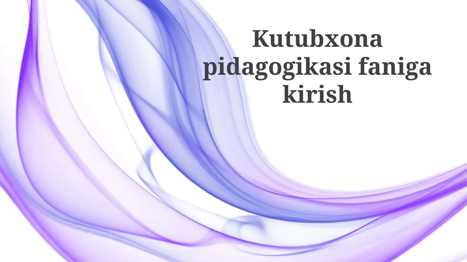 Kutubxona pedagogikasiga kirish