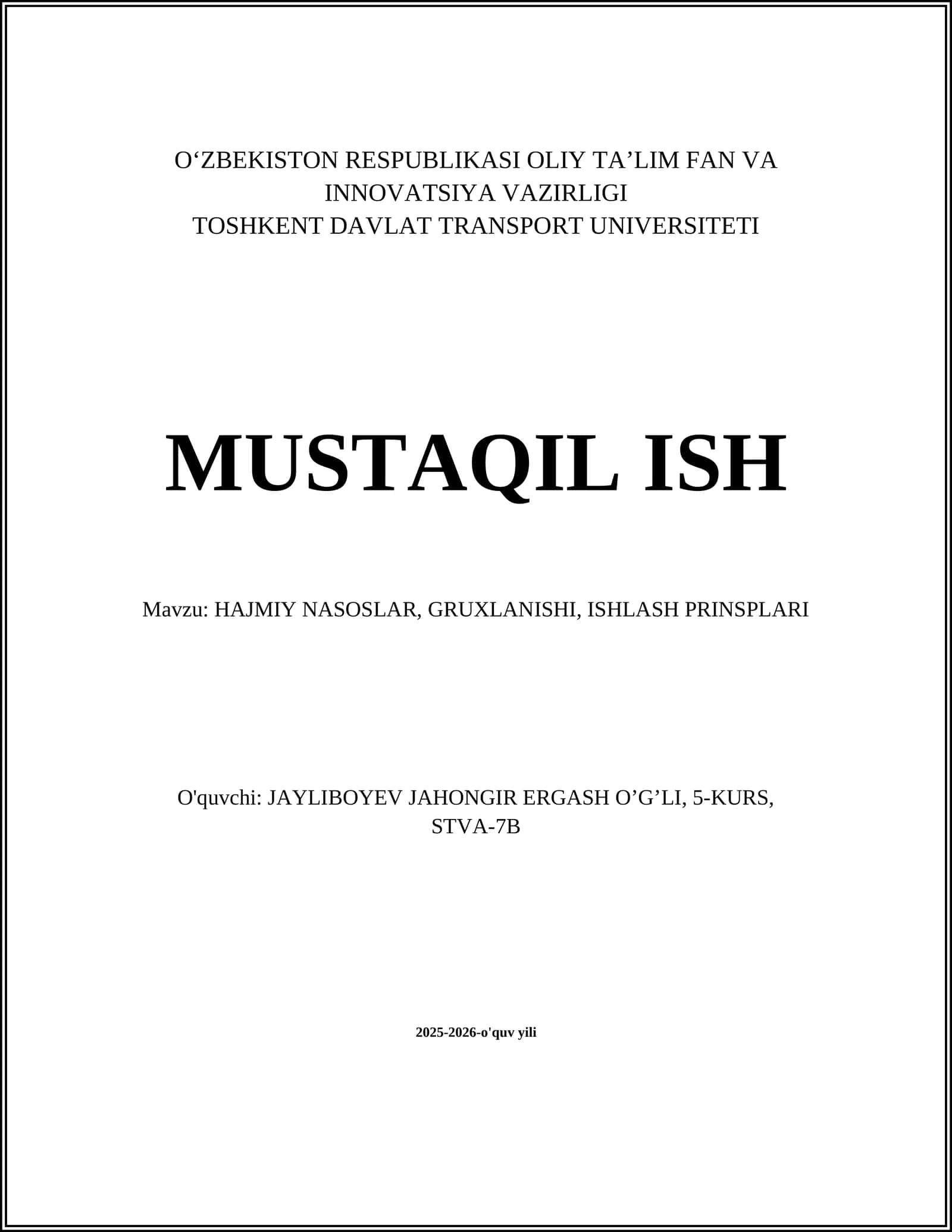 HAJMIY NASOSLAR, GRUXLANISHI, ISHLASH PRINSPLARI