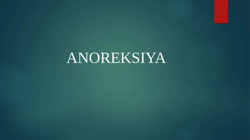 ANOREKSIYA