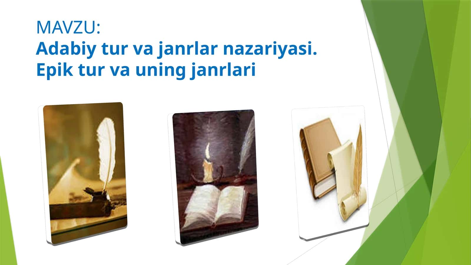 Adabiytur va janrlar nazariyasi.Epiktur va uning janrlari