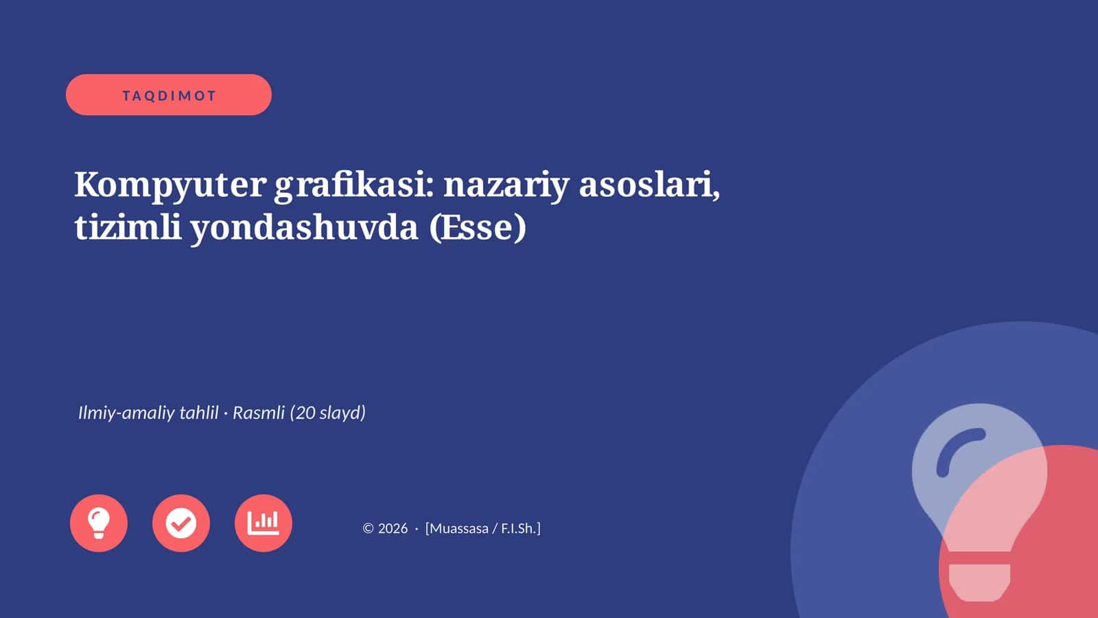 Kompyuter grafikasi: nazariy asoslari, tizimli yondashuvda (Esse)