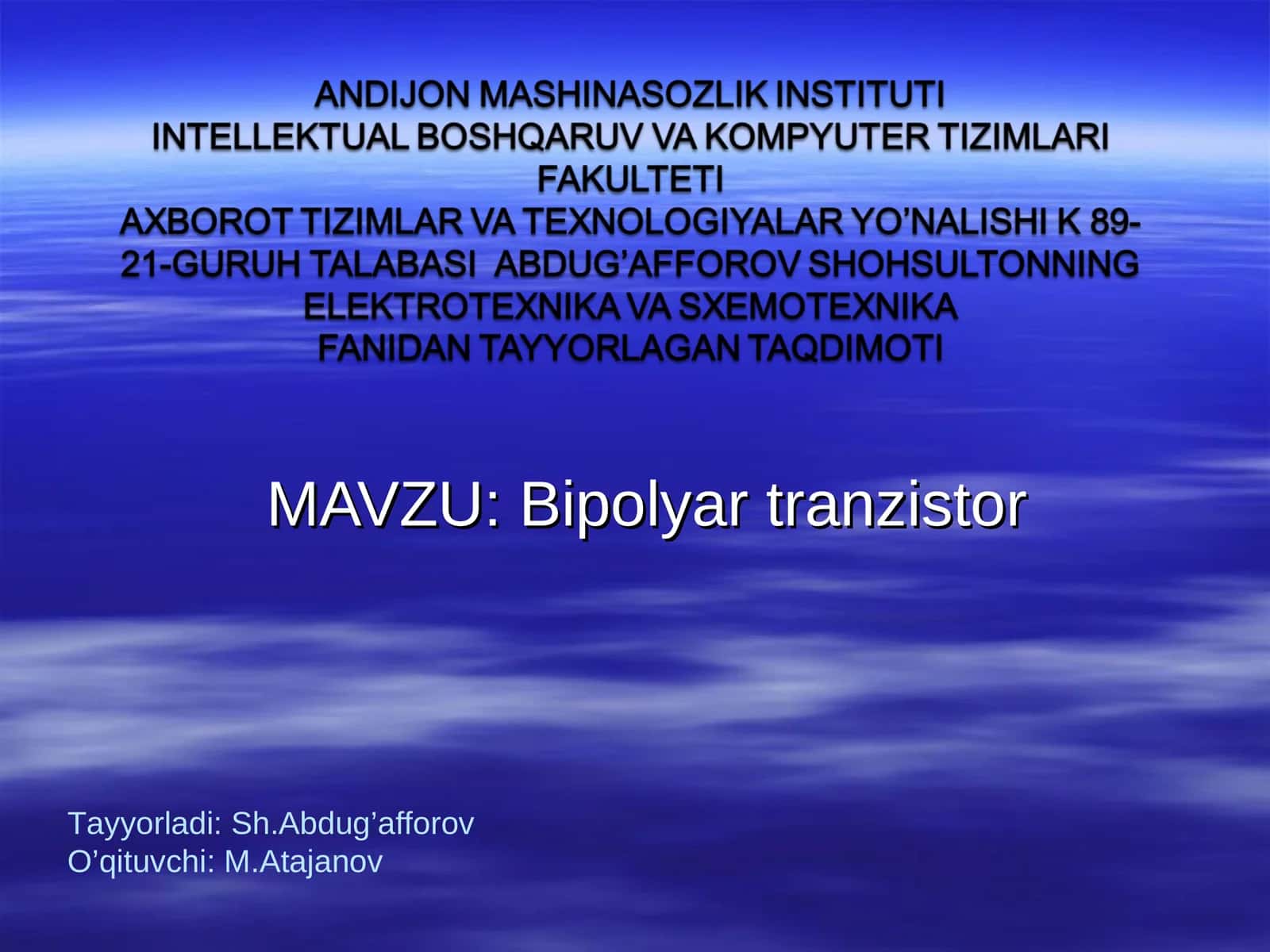 Bipolyar tranzistor