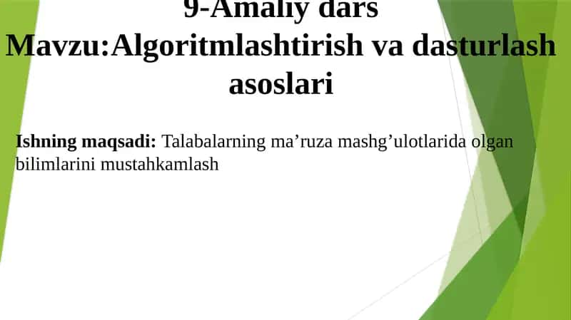 Аlgoritmlashtirishvadasturlashasoslari