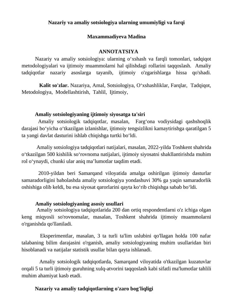 Amaliy Sotsiologiya